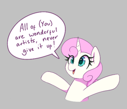 Size: 460x395 | Tagged: safe, artist:thebatfang, derpibooru import, ponerpics import, twinkleshine, pony, unicorn, (you), aggie.io, dialogue, female, mare, open mouth, raised arms, simple background, smiling, solo, speech bubble, talking