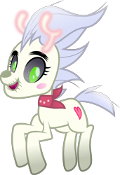 Size: 2167x3159 | Tagged: safe, artist:lincolnbrewsterfan, derpibooru exclusive, derpibooru import, skellinore, oc, deer, hybrid, pony, reindeer, the break up breakdown, .svg available, antlers, badge, bandana, black sclera, blue mane, blue tail, blush sticker, blushing, clothes, cute, derpibooru, derpibooru badge, derpibooru ponified, eyebrows, female, full body, glowing, glowing antlers, glowing horn, green pupils, happy, happy nightmare night, heart, horn, interpolated, interpretation, looking at you, mare, meta, mlp fim's twelfth anniversary, movie accurate, nightmare night, plushie, ponified, pony plushie, prancing, race swap, raised eyebrow, scarf, simple background, skellibetes, skinny, smiling, smiling at you, species swap, stitches, svg, tail, that was fast, transparent background, vector