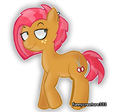 Size: 1089x1001 | Tagged: safe, artist:funnycreature333ng, derpibooru import, babs seed, earth pony, pony, female, older, older babs seed, outline, simple background, solo, transparent background, white outline