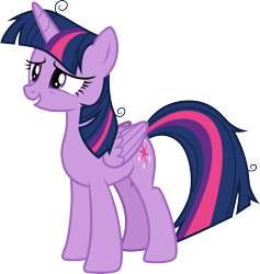 Size: 3000x3162 | Tagged: safe, artist:cloudyglow, derpibooru import, twilight sparkle, twilight sparkle (alicorn), alicorn, pony, best gift ever, .ai available, female, mare, messy mane, simple background, solo, transparent background, vector