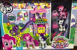 Size: 1080x704 | Tagged: safe, derpibooru import, cup cake, fluttershy, pinkie pie, princess luna, rarity, spike, twilight sparkle, twilight sparkle (alicorn), alicorn, dragon, pegasus, pony, alicornified, bootleg, bootleg lego, fantasy villa, lego, merchandise, my lovely peny, pegasus pinkie pie, photo, purse, race swap, raricorn, s1 luna, unshorn fetlocks