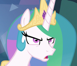 Size: 839x720 | Tagged: safe, derpibooru import, screencap, princess celestia, the ending of the end, angry, cropped, solo