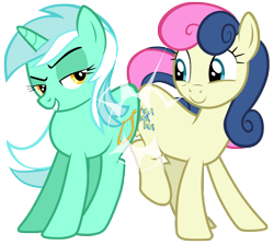 Size: 7800x7000 | Tagged: safe, artist:tardifice, derpibooru import, bon bon, lyra heartstrings, sweetie drops, earth pony, pony, unicorn, slice of life (episode), absurd resolution, butt bump, butt to butt, butt touch, simple background, transparent background, vector