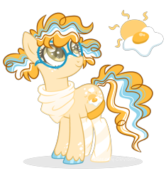 Size: 2526x2700 | Tagged: safe, artist:blazenly-obvious, derpibooru import, oc, oc only, oc:egg sandwich, earth pony, pony, base used, clothes, female, freckles, glasses, mare, offspring, parent:cheese sandwich, parent:pinkie pie, parents:cheesepie, round glasses, scarf, simple background, socks, solo, striped socks, transparent background, unshorn fetlocks