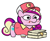 Size: 746x616 | Tagged: safe, artist:jargon scott, derpibooru import, princess cadance, alicorn, pony, cadance's pizza delivery, cap, featured image, female, food, hat, mare, peetzer, pizza, pizza box, simple background, solo, squatpony, that pony sure does love pizza, white background
