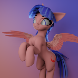 Size: 2048x2048 | Tagged: safe, artist:saphire-systrine, artist:valiant studios, derpibooru import, oc, oc:saphire systrine, alicorn, pony, 3d, 3d model, alicorn oc, base used, blender, blender eevee, horn, recolor, solo, vs twi, wings