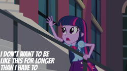 Size: 1920x1080 | Tagged: safe, derpibooru import, edit, edited screencap, editor:quoterific, screencap, twilight sparkle, equestria girls, equestria girls (movie), solo