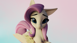 Size: 1920x1080 | Tagged: safe, artist:saphire-systrine, artist:valiant studios, derpibooru import, fluttershy, pony, 3d, 3d model, base used, blender, blender eevee, recolor, solo, vs twi