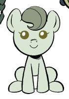 Size: 140x200 | Tagged: safe, derpibooru import, earth pony, pony, spoiler:comic, spoiler:comic99, acacia pie, baby, baby pony, cute, diaper, green coat, green eyes, green mane, oak pie, pie family, simple background, spruce pie, white background