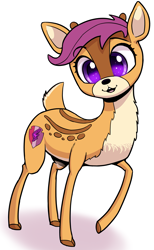 Size: 2001x3255 | Tagged: safe, artist:ahobobo, derpibooru import, scootaloo, deer, doe, female, race swap