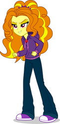Size: 2047x4230 | Tagged: safe, artist:dustinwatsongkx, derpibooru import, adagio dazzle, human, equestria girls, rainbow rocks, clothes, converse, evil grin, female, gem, grin, hoodie, pants, purple hairband, shoes, simple background, siren gem, smiling, sneakers, solo, transparent background, vector