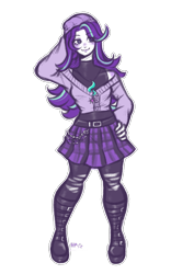 Size: 898x1439 | Tagged: safe, artist:hanapong, derpibooru import, starlight glimmer, human, beanie, commission, female, hat, humanized, outline, simple background, smiling, solo, transparent background, white outline