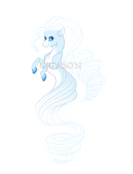 Size: 2900x3800 | Tagged: safe, artist:gigason, derpibooru import, oc, oc:genie, hybrid, wendigo, obtrusive watermark, offspring, parent:pinkie pie, simple background, solo, transparent background, watermark