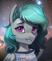 Size: 1752x2048 | Tagged: safe, artist:mrscroup, derpibooru import, oc, oc only, pegasus, pony, astronaut, bags under eyes, solo, spacesuit