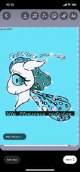 Size: 828x1792 | Tagged: safe, artist:enperry88, derpibooru import, oc, oc only, oc:flensence, changedling, changeling, blue background, changeling oc, cyan background, female, horn, kelpie eyes, little horn, looking at you, redesign, simple background, sparkles, wings