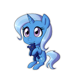 Size: 3000x3000 | Tagged: safe, artist:nyctophelia, derpibooru import, trixie, bear, pony, unicorn, ursa, ursa minor, commission, cute, female, plushie, simple background, solo, teddy bear, transparent background, ych result