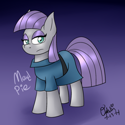 Size: 1000x1000 | Tagged: safe, artist:nyctophelia, derpibooru import, maud pie, earth pony, pony, clothes, female, gradient background, mare, solo