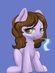 Size: 3000x4000 | Tagged: safe, artist:dumbwoofer, derpibooru import, oc, oc:dumbwoofer, earth pony, pony, argentina, chest fluff, female, flag, looking at you, mare, simple background, sitting