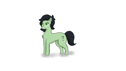 Size: 1136x640 | Tagged: safe, artist:nismorose, derpibooru import, oc, oc:anon, oc:anon filly, earth pony, chest fluff, female, filly, foal, no mouth, simple background, solo, white background