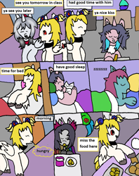 Size: 1269x1602 | Tagged: safe, artist:ask-luciavampire, derpibooru import, oc, cat, cat pony, original species, pony, undead, vampire, vampony, wolf, wolf pony, comic, food, tumblr