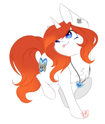 Size: 1626x1925 | Tagged: safe, artist:prettyshinegp, derpibooru import, oc, oc only, pony, unicorn, ;p, female, horn, jewelry, mare, necklace, one eye closed, raised hoof, raised leg, signature, simple background, smiling, solo, tongue, tongue out, transparent background, unicorn oc, wink