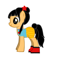 Size: 475x489 | Tagged: safe, artist:celebritypony, derpibooru import, earth pony, pony, pony creator, g4, china, chinese, clothes, crossover, female, flower, flower in hair, heart, jewelry, kai-lan, mare, necklace, ni hao kai-lan, pants, ponified, shirt, shoes, short pants, simple background, solo, white background