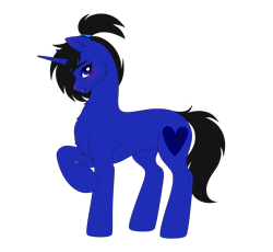 Size: 2563x2362 | Tagged: safe, artist:elberas, derpibooru import, oc, oc only, oc:midnight sapphire, pony, unicorn, female, mare, simple background, slim, solo, transparent background