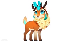 Size: 1024x576 | Tagged: safe, derpibooru import, machine learning assisted, machine learning generated, velvet reindeer, deer, reindeer, them's fightin' herds, community related, cute, female, simple background, solo, white background