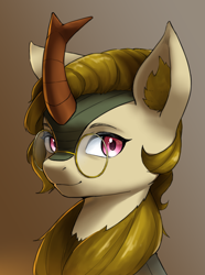 Size: 4979x6702 | Tagged: safe, artist:kaiser-sauce, derpibooru import, kirin, equestria at war mod, bust, glasses, portrait