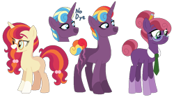Size: 972x539 | Tagged: safe, derpibooru import, oc, oc only, earth pony, pony, unicorn, base used, magical lesbian spawn, offspring, parent:cheerilee, parent:fire flare, parent:moondancer, parent:rolling thunder, simple background, transparent background