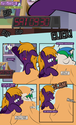 Size: 1920x3168 | Tagged: safe, artist:alexdti, derpibooru import, oc, oc:purple creativity, oc:star logic, pegasus, pony, unicorn, comic:quest for friendship, alarm clock, bed mane, blanket, clock, clothes, dress, female, glasses, horn, husband and wife, male, married couple, pegasus oc, photo, picture frame, pillow, unicorn oc, waking up, wedding dress, yawn