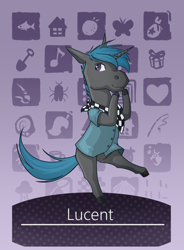 Size: 1400x1900 | Tagged: safe, artist:stray prey, derpibooru import, oc, oc only, oc:lucent, anthro, unicorn, animal crossing, solo