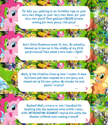 Size: 2048x2368 | Tagged: safe, derpibooru import, applejack, pinkie pie, earth pony, pony, applejack's hat, clothes, cowboy hat, dialogue, dialogue box, english, event, female, gameloft, hat, mare, official, speech bubble, text
