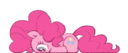 Size: 640x269 | Tagged: safe, artist:fizpup, derpibooru import, pinkie pie, earth pony, pony, face down, simple background, solo, white background