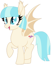 Size: 2713x3463 | Tagged: safe, artist:starshade, artist:twilyisbestpone, derpibooru import, coco pommel, bat pony, pony, base used, bat ears, bat eyes, bat ponified, bat wings, bipedal, cocobetes, cute, ear fluff, ear tufts, ears, eyelashes, female, full body, happy, high res, hooves, mare, missing accessory, open mouth, open smile, race swap, raised hoof, raised leg, simple background, slit eyes, smiling, solo, spread wings, standing, starry eyes, tail, transparent background, weapons-grade cute, wingding eyes, wings