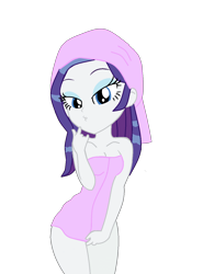 Size: 1091x1472 | Tagged: safe, artist:swiftgaiathebrony, derpibooru import, rarity, human, equestria girls, simple background, solo, towel, towel on head, transparent background, vector