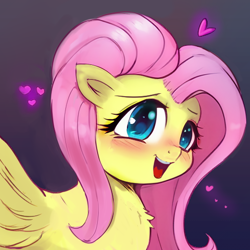 Size: 512x512 | Tagged: safe, derpibooru import, machine learning assisted, machine learning generated, fluttershy, pegasus, pony, bust, cute, female, mare, shyabetes, solo