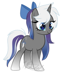 Size: 1280x1471 | Tagged: safe, artist:ipandacakes, derpibooru import, oc, oc only, pony, unicorn, bow, female, hair bow, mare, offspring, parent:octavia melody, parent:shining armor, simple background, solo, transparent background