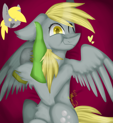 Size: 1451x1587 | Tagged: safe, artist:4agonism, derpibooru import, derpy hooves, oc, oc:anon, human, pegasus, pony, bed, cheek fluff, cheek squish, chubby cheeks, cloven hooves, colored hooves, cute, derp, derpabetes, disembodied hand, duo, ear fluff, ears, ears back, elbow fluff, female, female focus, floppy ears, hand, heart, holding head, looking at you, lying down, male, multeity, on back, one ear down, one eye closed, petting, smiling, smiling at you, solo focus, spread wings, squishy cheeks, unshorn fetlocks, weapons-grade cute, wings, wink, winking at you