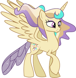 Size: 6610x6705 | Tagged: safe, artist:shootingstarsentry, derpibooru import, oc, oc:calpyso, changepony, hybrid, absurd resolution, female, interspecies offspring, offspring, parent:princess celestia, parent:thorax, parents:thoralestia, simple background, solo, transparent background
