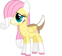 Size: 1207x1095 | Tagged: safe, alternate version, derpibooru import, fluttershy, deer, deer pony, original species, cute, female, filly, filly fluttershy, flutterdeer, foal, redesign, shyabetes, simple background, solo, transparent background, younger