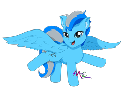 Size: 4960x3508 | Tagged: safe, artist:creeperzone, derpibooru import, oc, oc only, pegasus, cute, ear fluff, ears, flying fish, happy, pegasus oc, simple background, smiling, solo, spread wings, transparent background, wings