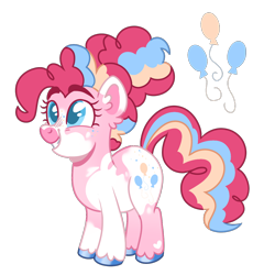 Size: 1188x1186 | Tagged: safe, artist:twilightpriincess, derpibooru import, pinkie pie, earth pony, pony, alternate design, simple background, solo, transparent background