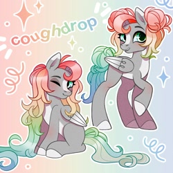 Size: 1980x1980 | Tagged: safe, artist:gooharvester, derpibooru import, oc, oc only, oc:cough drop, pony, gradient background, solo