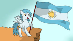 Size: 444x250 | Tagged: safe, artist:asluc96, derpibooru import, oc, pony, argentina, flag, solo