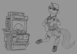 Size: 1280x902 | Tagged: safe, artist:stray prey, derpibooru import, oc, oc only, oc:lucent, pony, unicorn, engineer, solo, team fortress 2