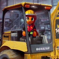 Size: 512x512 | Tagged: safe, derpibooru import, generator:stable diffusion, machine learning assisted, machine learning generated, earth pony, pony, clothes, hard hat, hat, vest