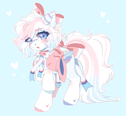 Size: 4000x3700 | Tagged: safe, artist:bizarre_pony, derpibooru import, oc, pony, blushing, commission, pokémon, sylveon