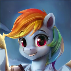 Size: 1024x1024 | Tagged: safe, artist:thisponydoesnotexist, derpibooru import, machine learning generated, oc, pegasus, pony, bust, not rainbow dash, portrait, simple background, solo