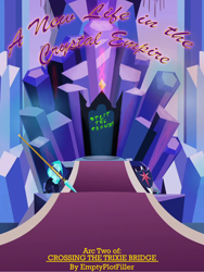 Size: 5400x7200 | Tagged: safe, artist:emptyplotfiller, derpibooru import, fanfic:crossing the trixie bridge: a new life in the crystal empire, fanfic art, no pony, polearm, poleaxe, shield, weapon